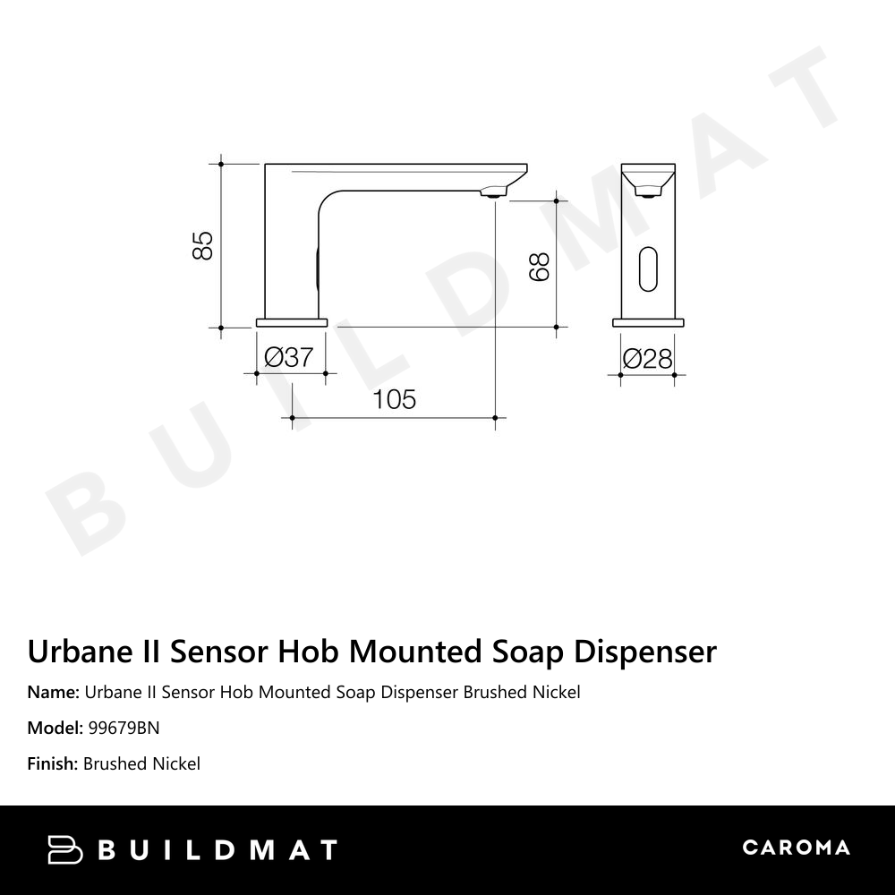 Urbane II Sensor Hob Mounted Soap Dispenser Brushed Nickel