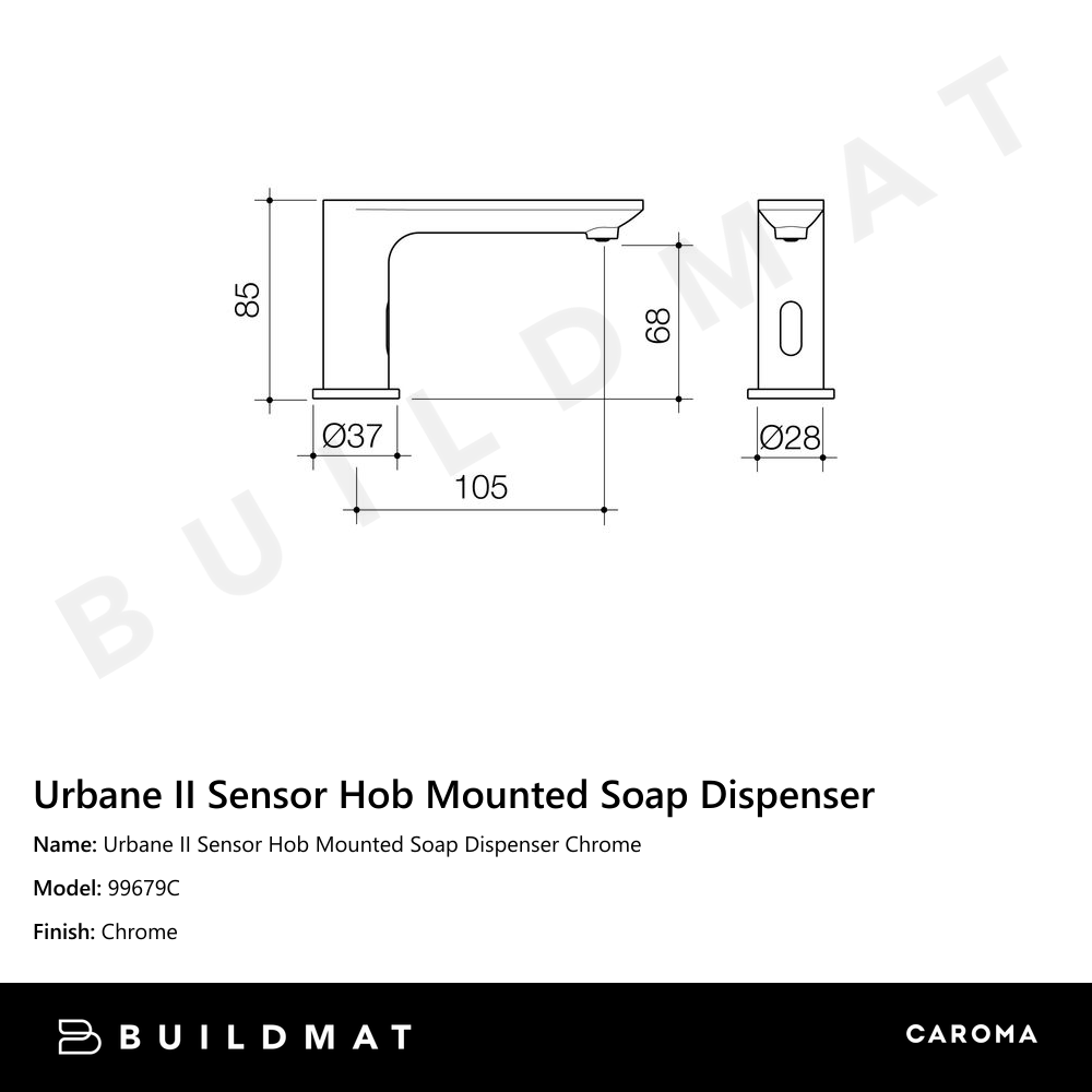 Urbane II Sensor Hob Mounted Soap Dispenser Chrome