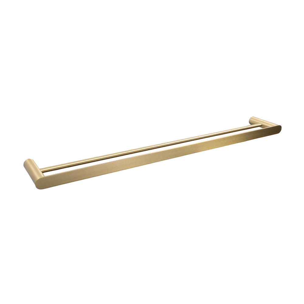 Ascari Brushed Brass Gold 800 Double Towel Rail