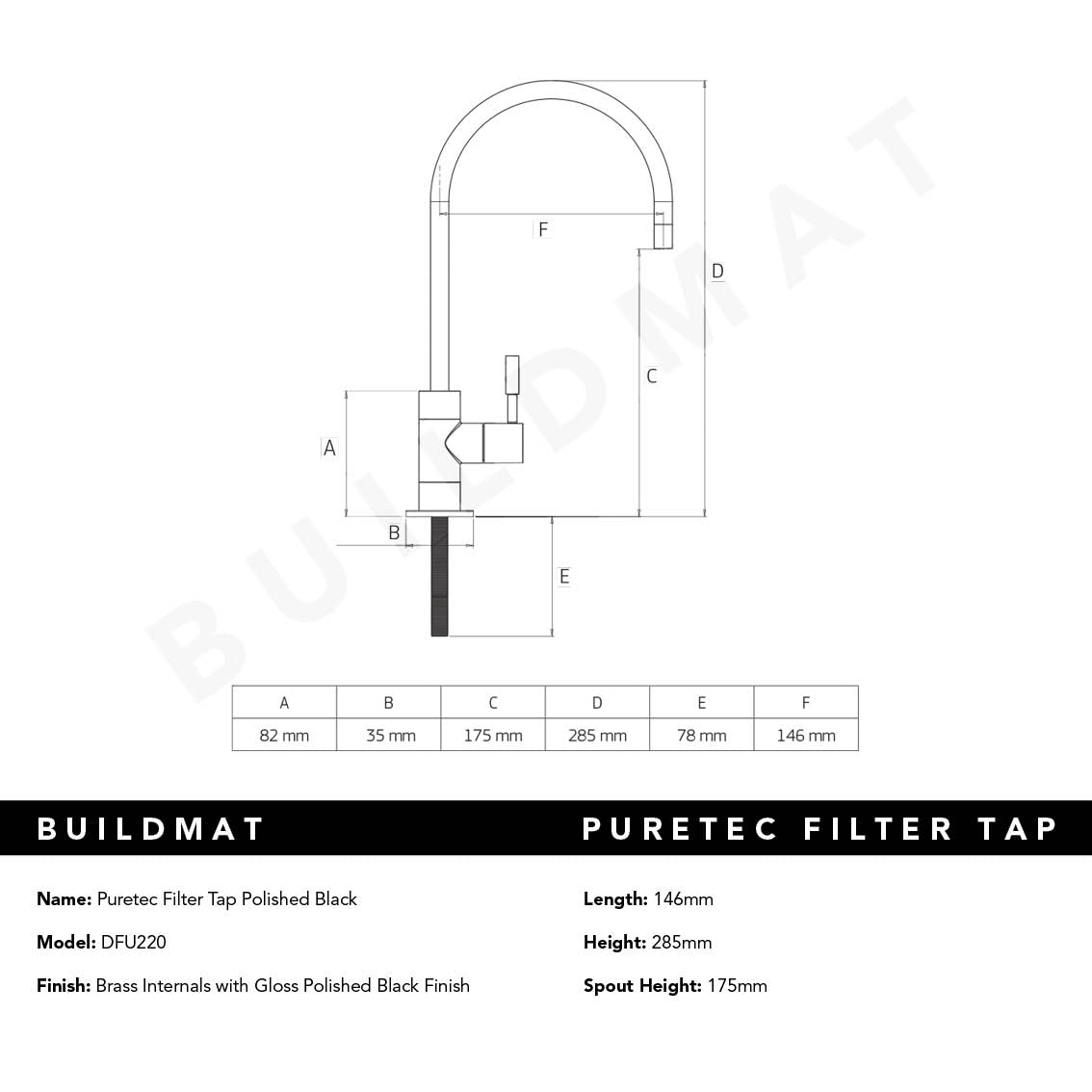 Filter Tap Polished Black