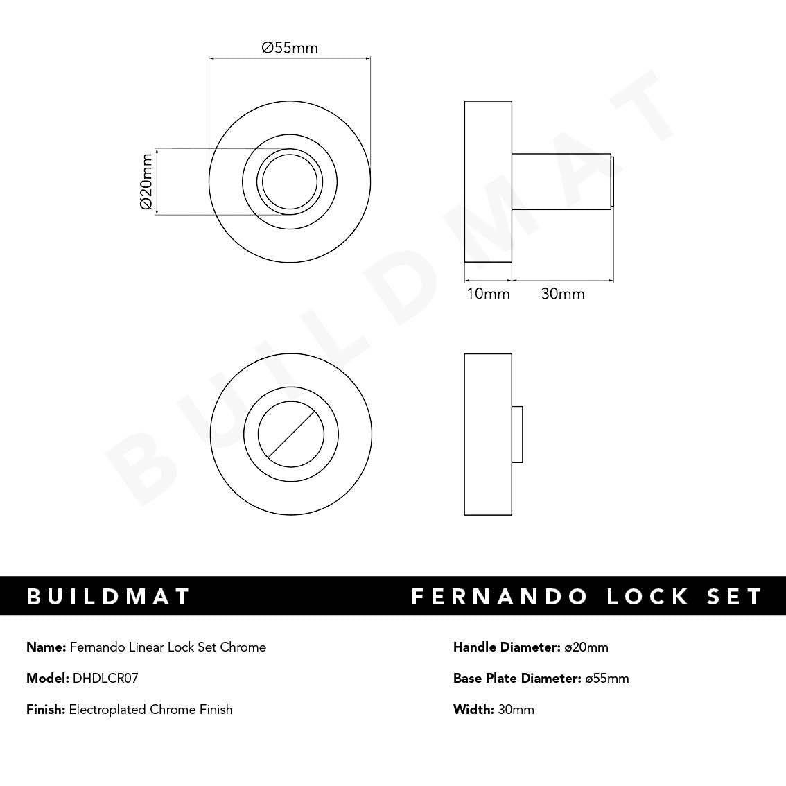 Fernando Linear Lock Set Chrome