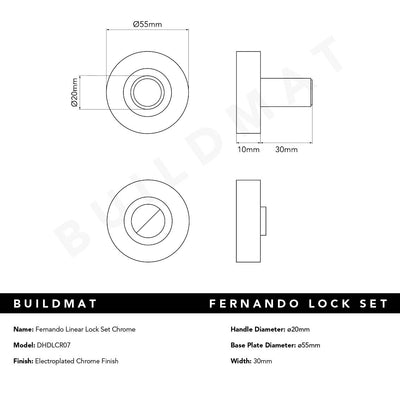 Fernando Linear Lock Set Chrome