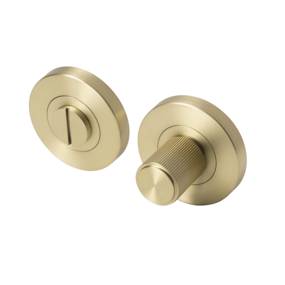 Fernando Linear Lock Set Brushed Brass Gold