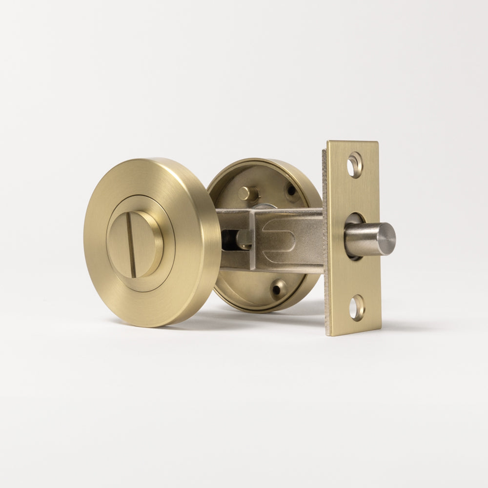 Fernando Linear Lock Set Brushed Brass Gold