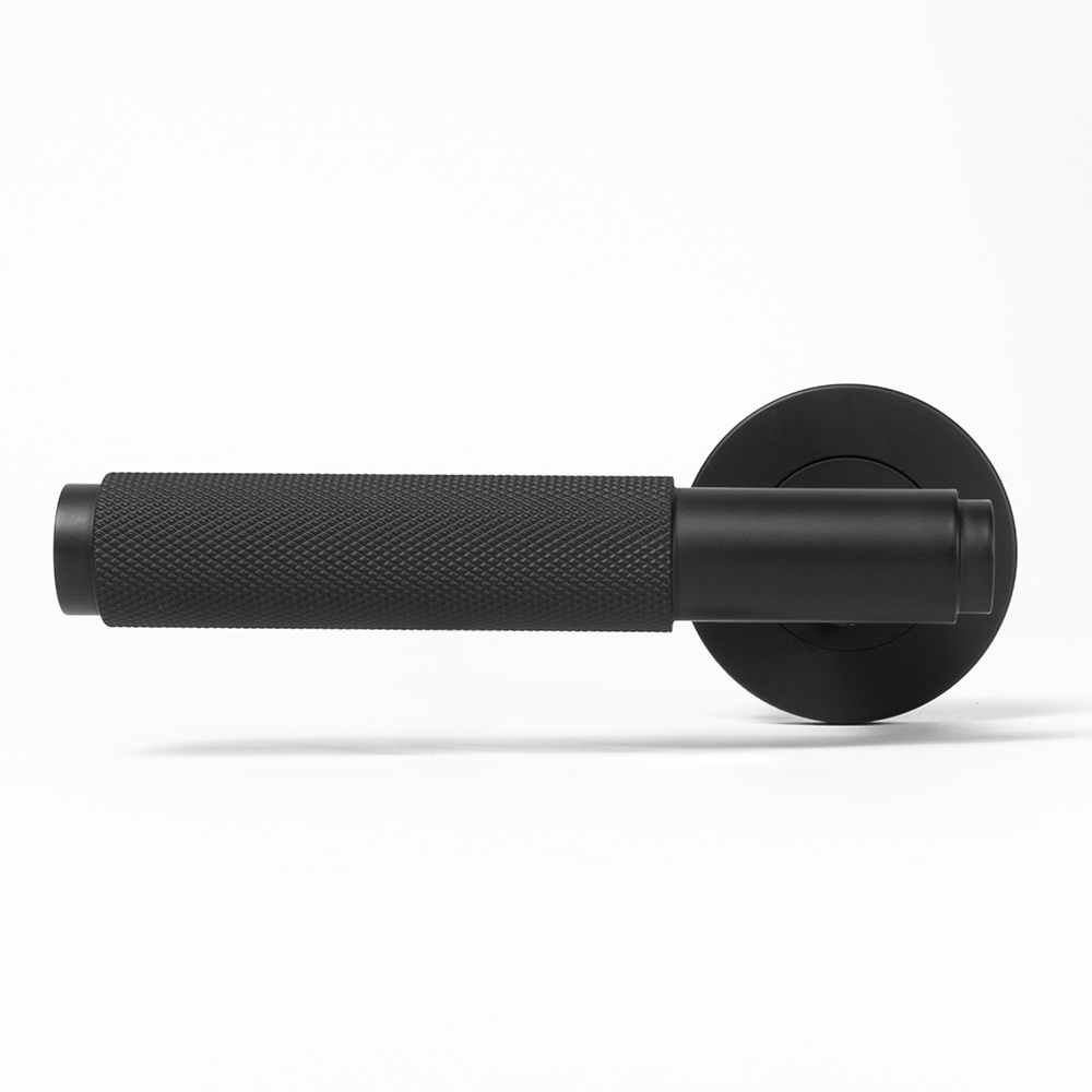 Ivan Door Handle Knurled Matte Black