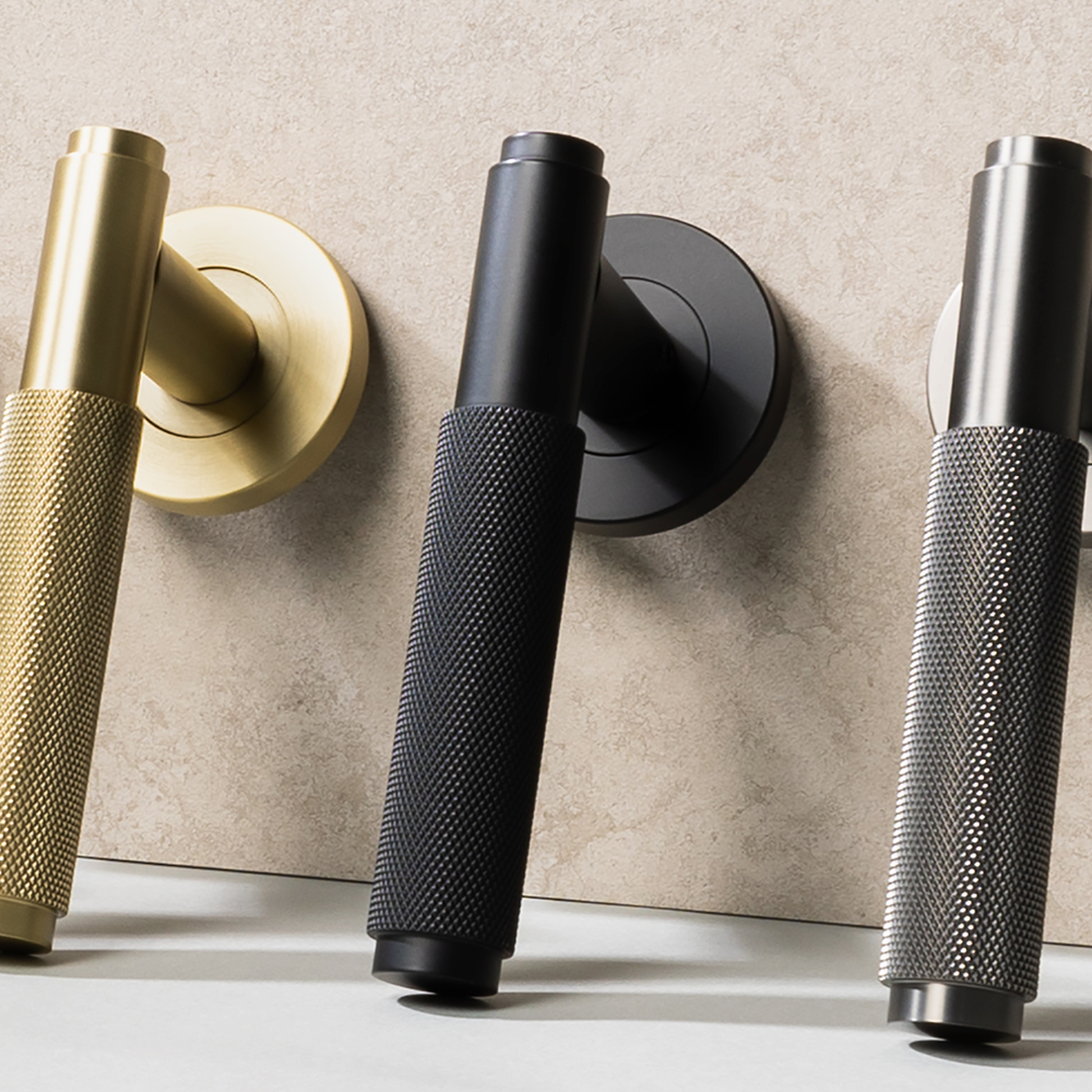 Ivan Door Handle Knurled Matte Black