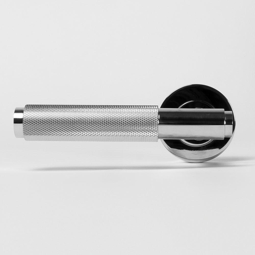 Ivan Door Handle Knurled Chrome