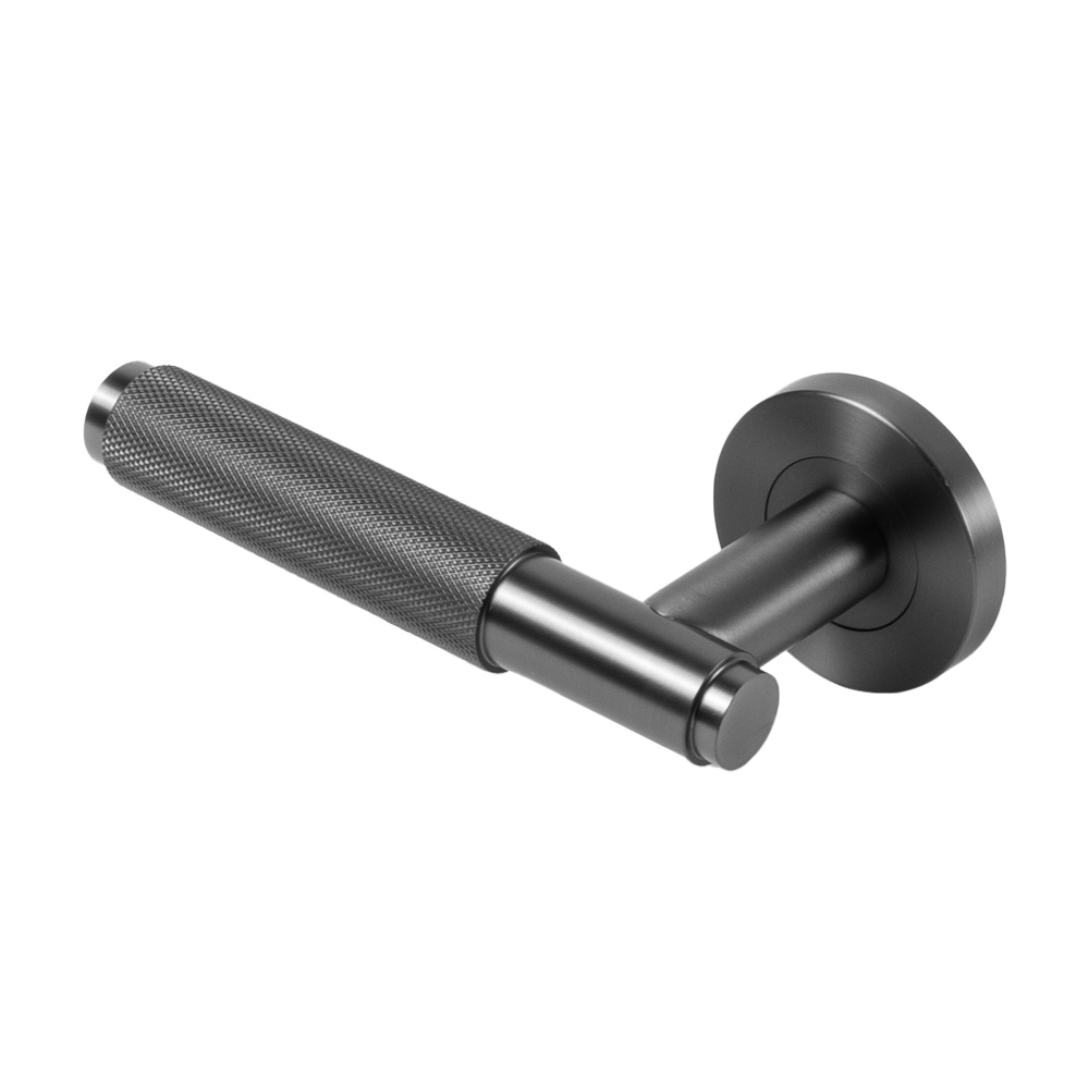 Ivan Door Handle Knurled Brushed Gunmetal