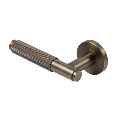 Ivan Door Handle Knurled Brushed Vintage Antique Brass