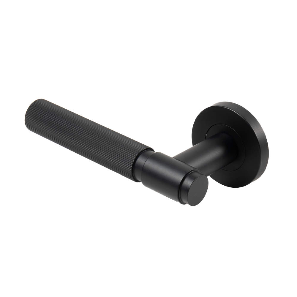 Marko Door Handle Linear Reeded Matte Black