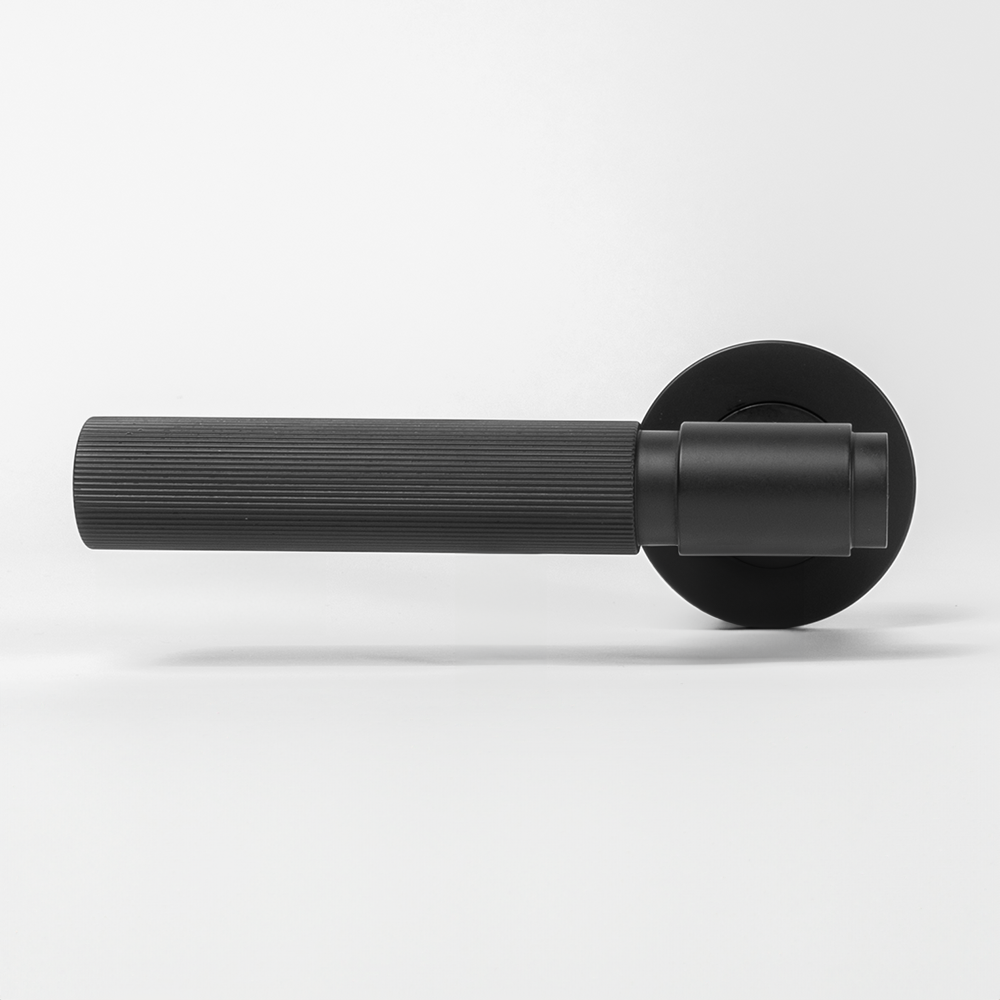 Marko Door Handle Linear Reeded Matte Black