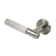 Marko Door Handle Linear Reeded Brushed Nickel