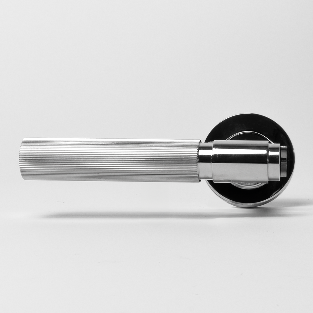 Marko Door Handle Linear Reeded Chrome