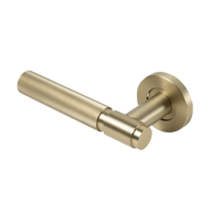 Marko Door Handle Linear Reeded Brushed Brass Gold