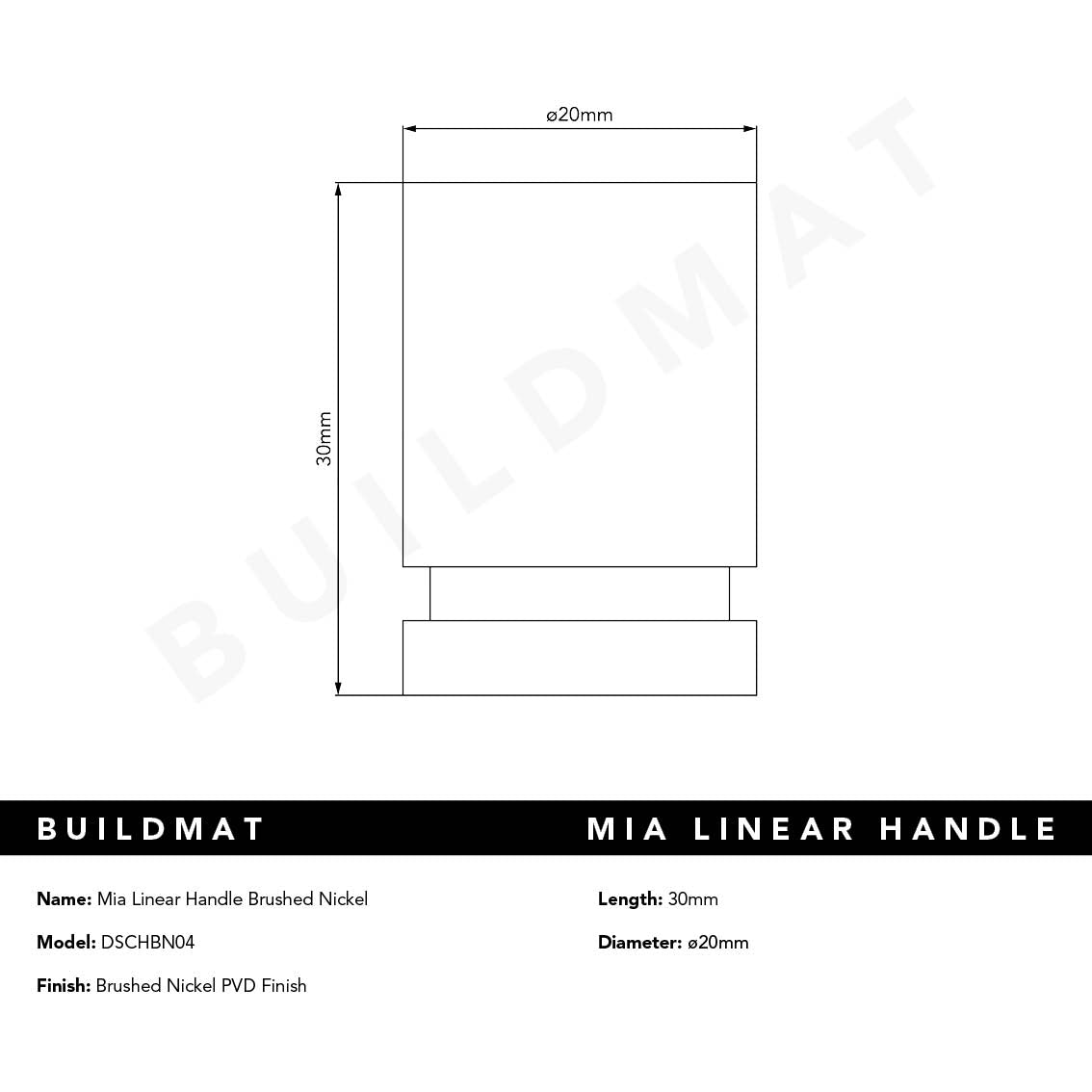 Mia Linear Handle Brushed Nickel