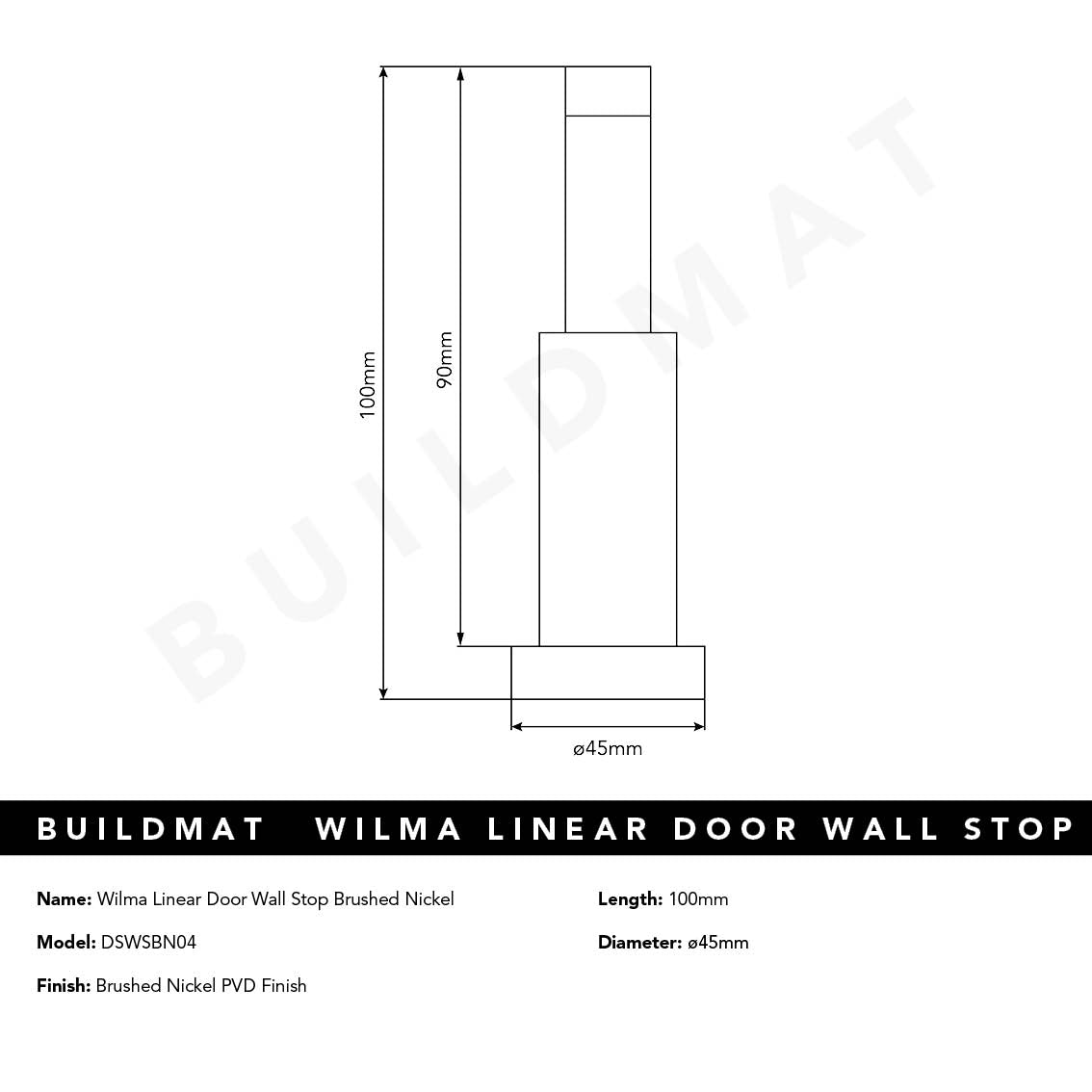 Wilma Linear Door Wall Stop Brushed Nickel