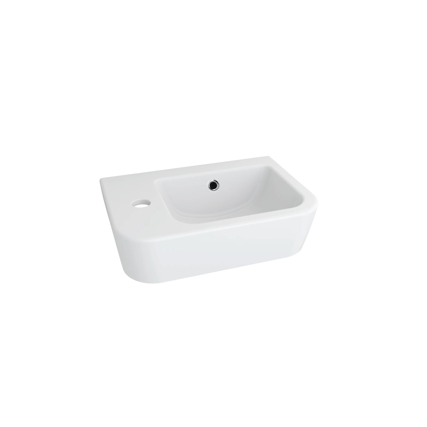 Dublin Compact Wall Hung Basin With Tap Landing Left White