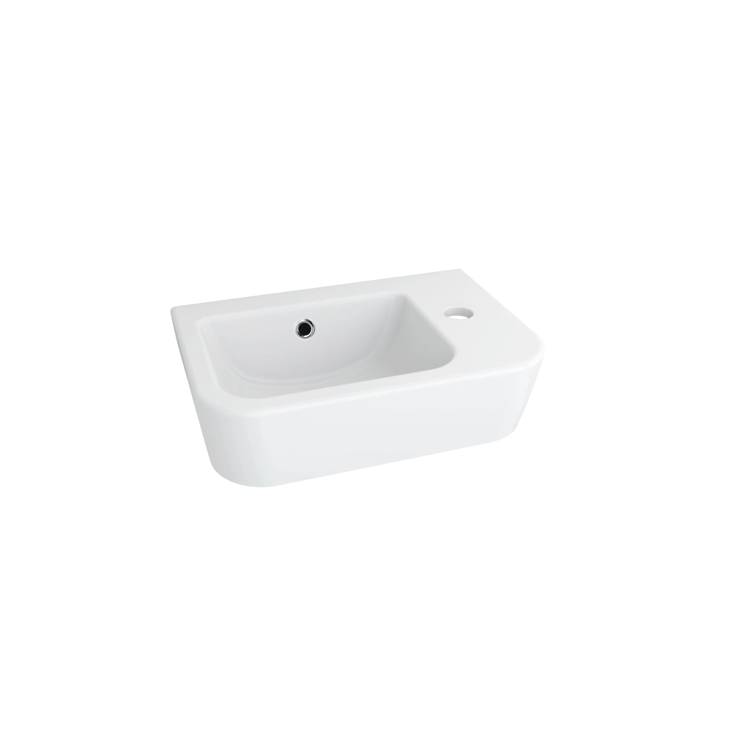 Dublin Compact Wall Hung Basin With Tap Landing Right White