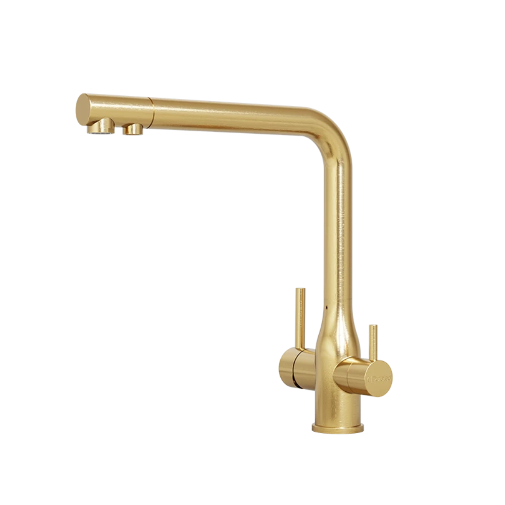 Tripla Elite Square Three-Way Mixer Brushed Gold