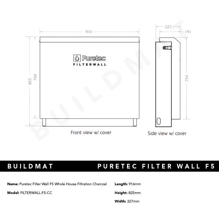 Puretec Filter Wall F5 Whole House Filtration Charcoal