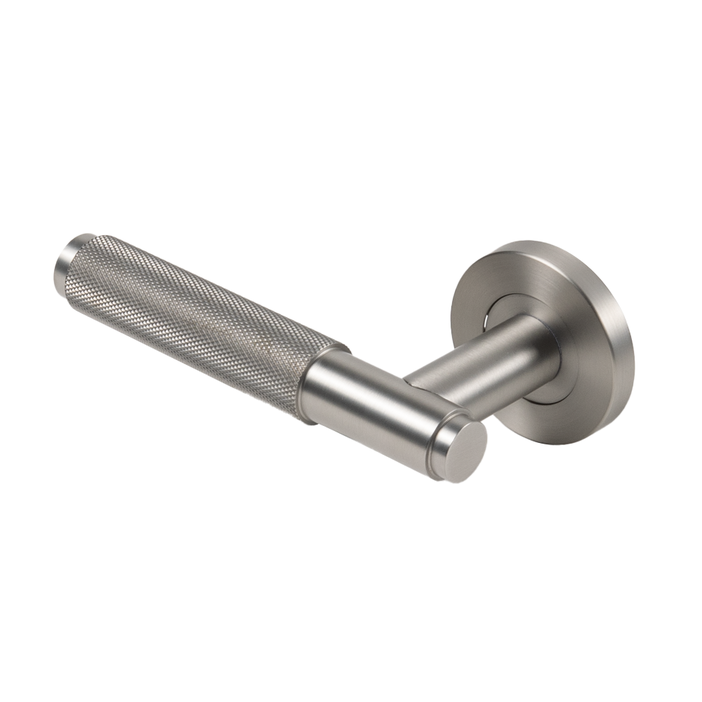 Ivan Door Handle Knurled Brushed Nickel