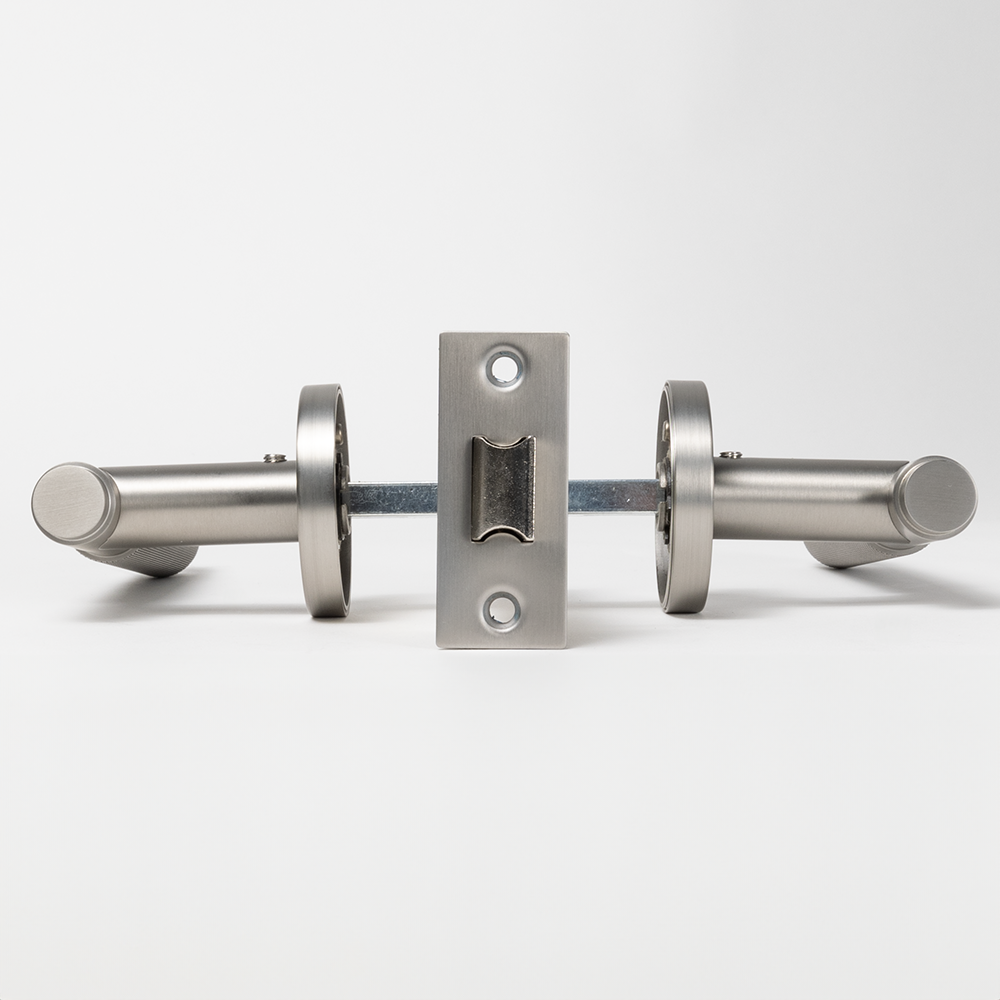 Ivan Door Handle Knurled Brushed Nickel