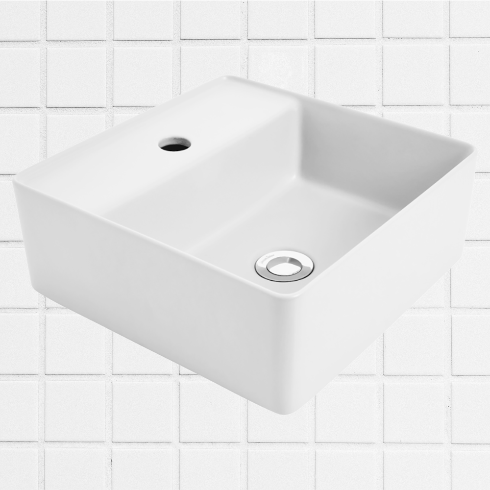 Venezia White Square Countertop Basin