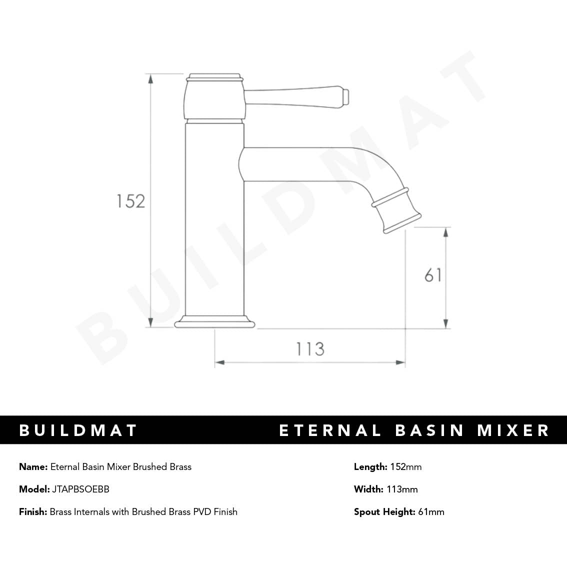 Eternal Basin Mixer Brushed Brass