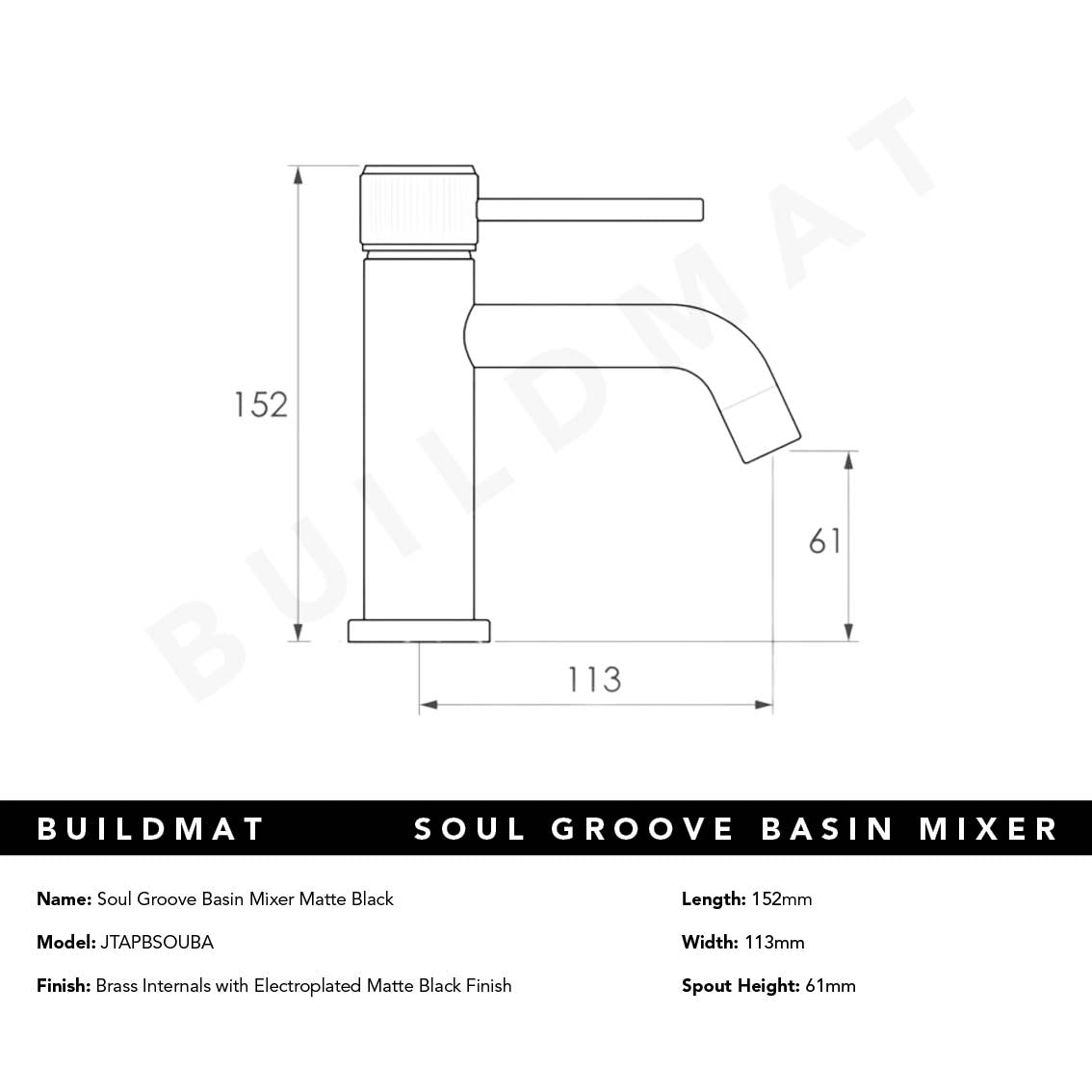 Soul Groove Basin Mixer Matte Black