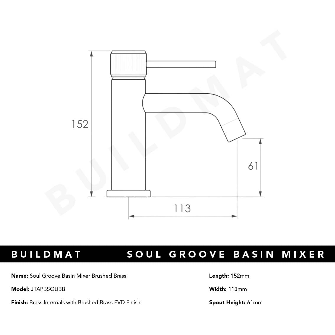 Soul Groove Basin Mixer Brushed Brass