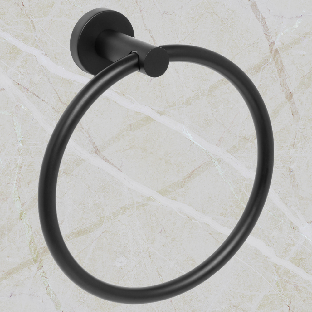 Venezia Towel Ring Matte Black