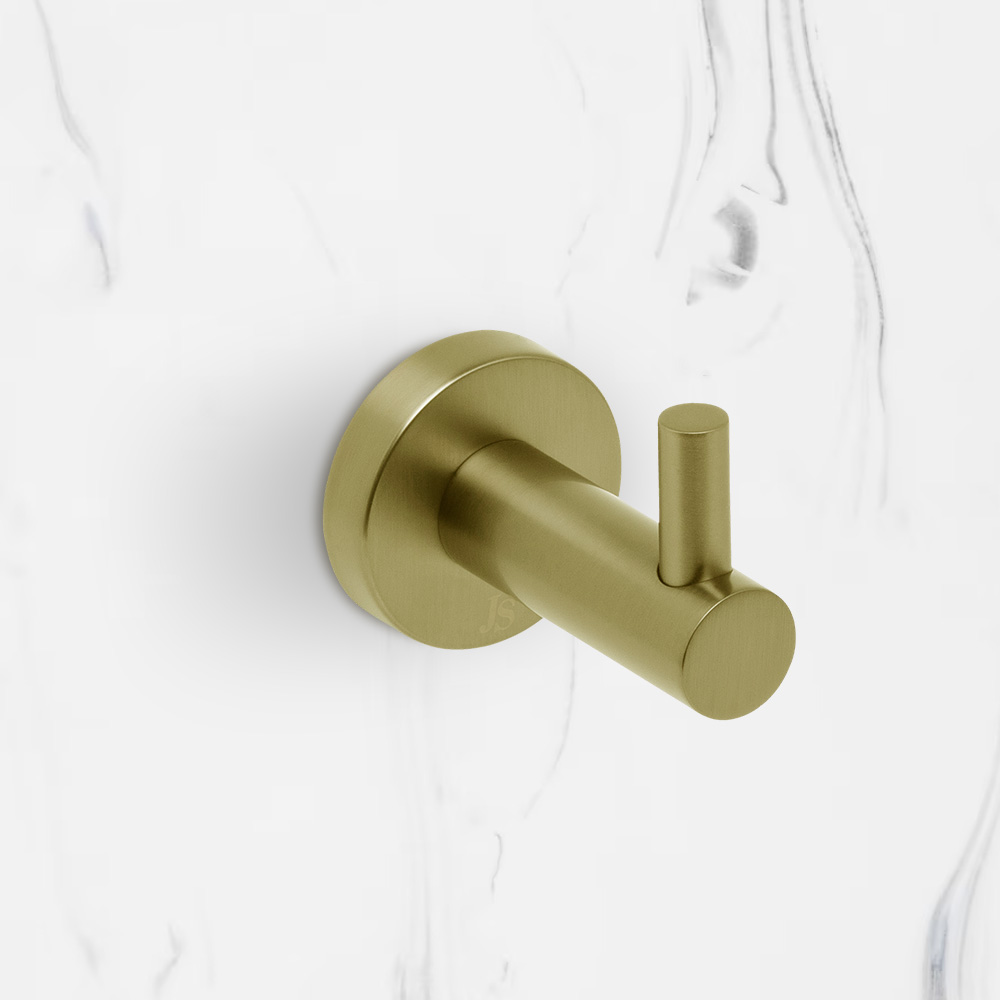 Venezia Robe Hook Brushed Brass Gold