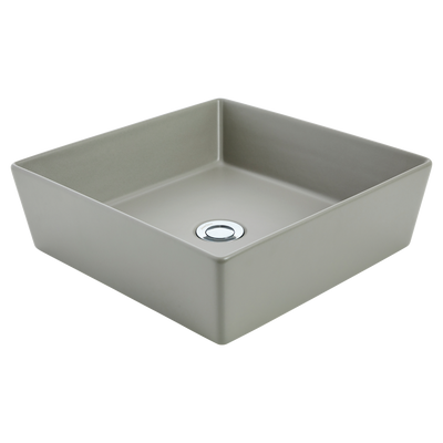 Venezia Square Countertop Vessel With Chrome Pop-up Waste Ash