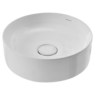 Venezia Round Countertop Vessel With Chrome Pop-down Waste White