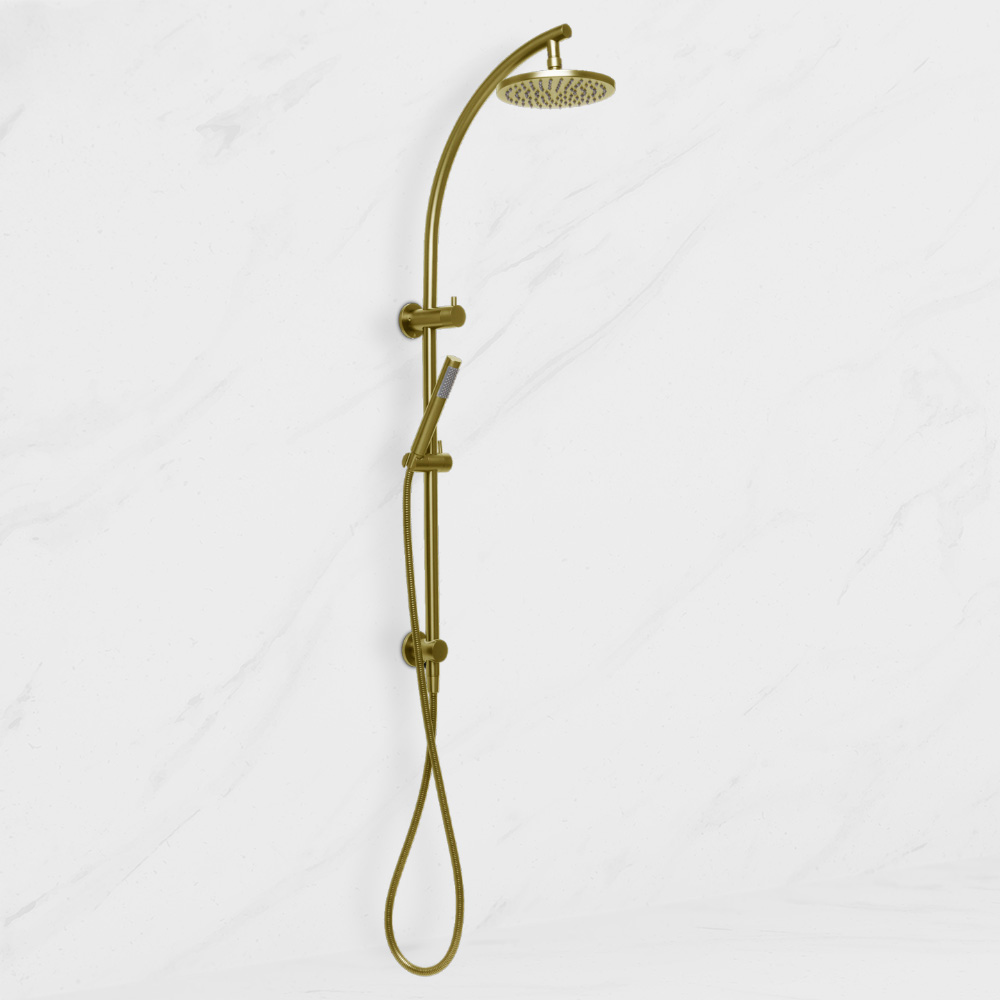 Venezia Twin Shower Brushed Brass Gold