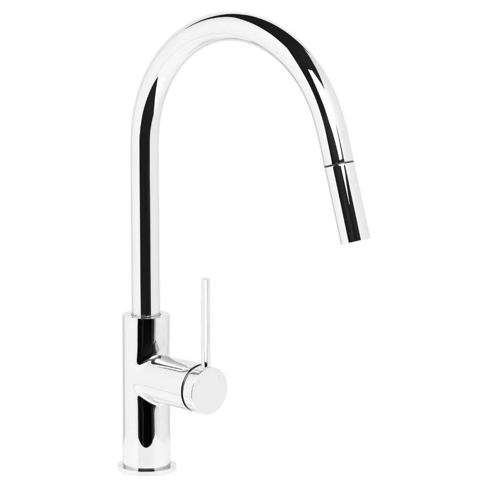 Venezia Gooseneck Pull Out Sink Mixer Chrome