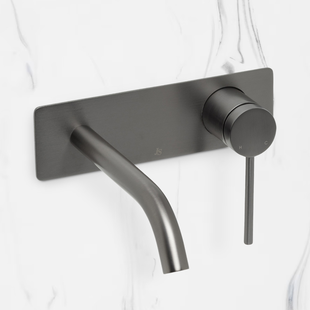 Venezia Wall Basin Mixer Brushed Gunmetal