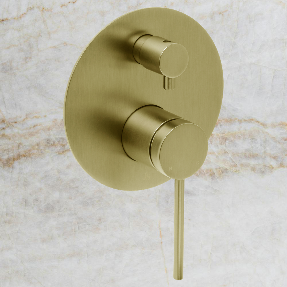 Venezia Shower Mixer With Diverter Brushed Brass Gold