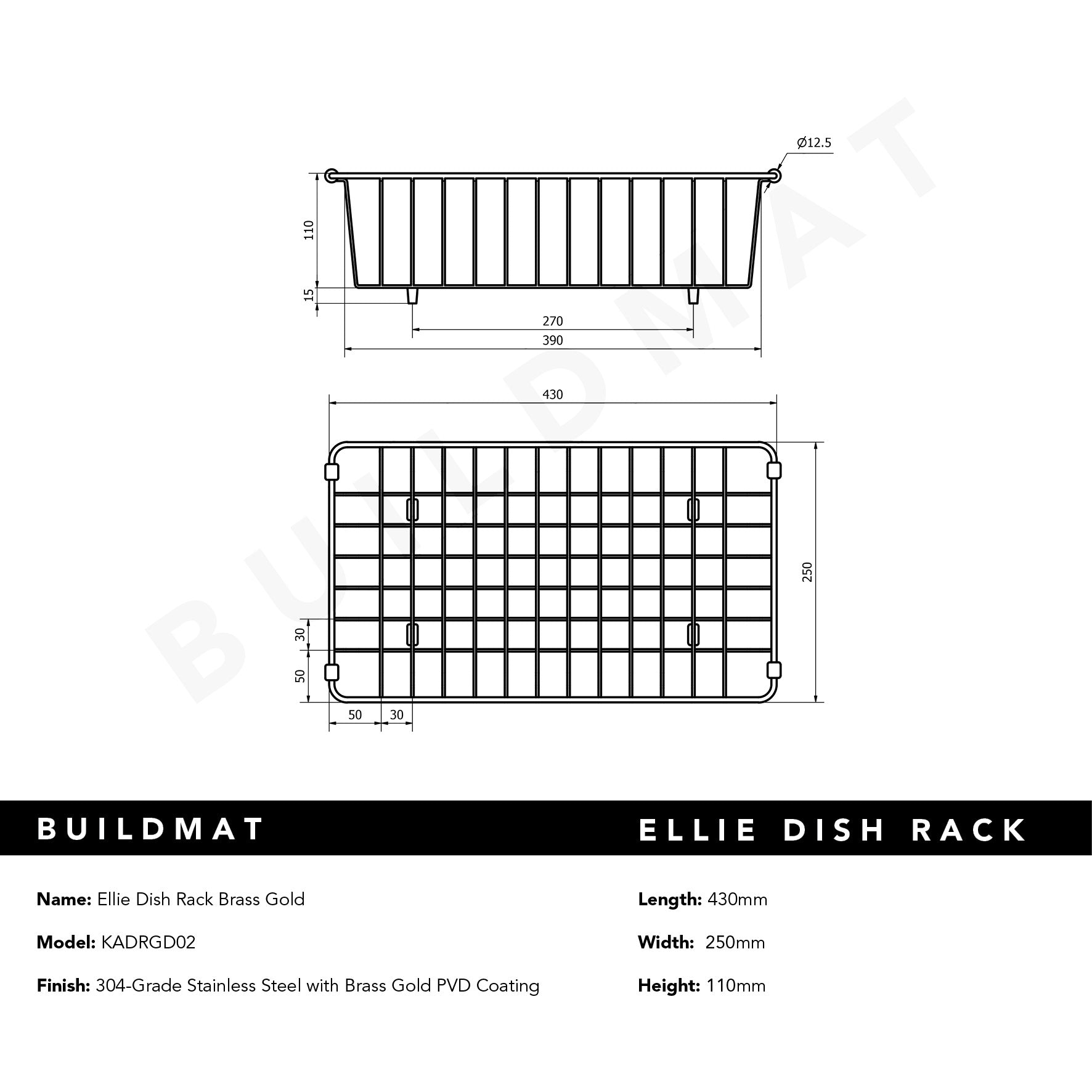 Ellie Brass Gold Dish Rack