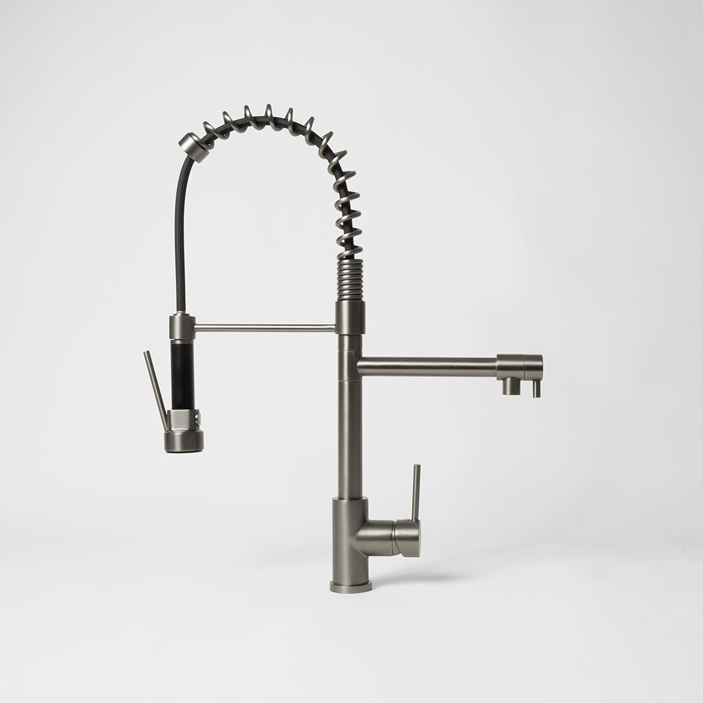 Cleo Brushed Gunmetal Pull Down Dual Spray Mixer