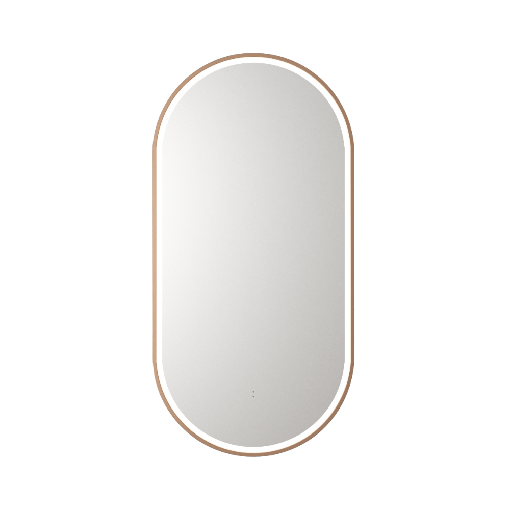 Beau Monde Oblong Pill LED Mirror Brushed Bronze