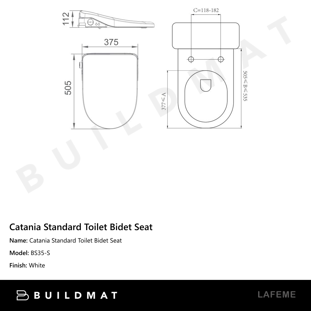 Catania Standard Toilet Bidet Seat