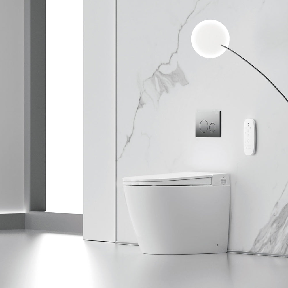 Lafeme Crawford Inwall Cistern Floor Pan Smart Toilet With Matte White Flush Plate