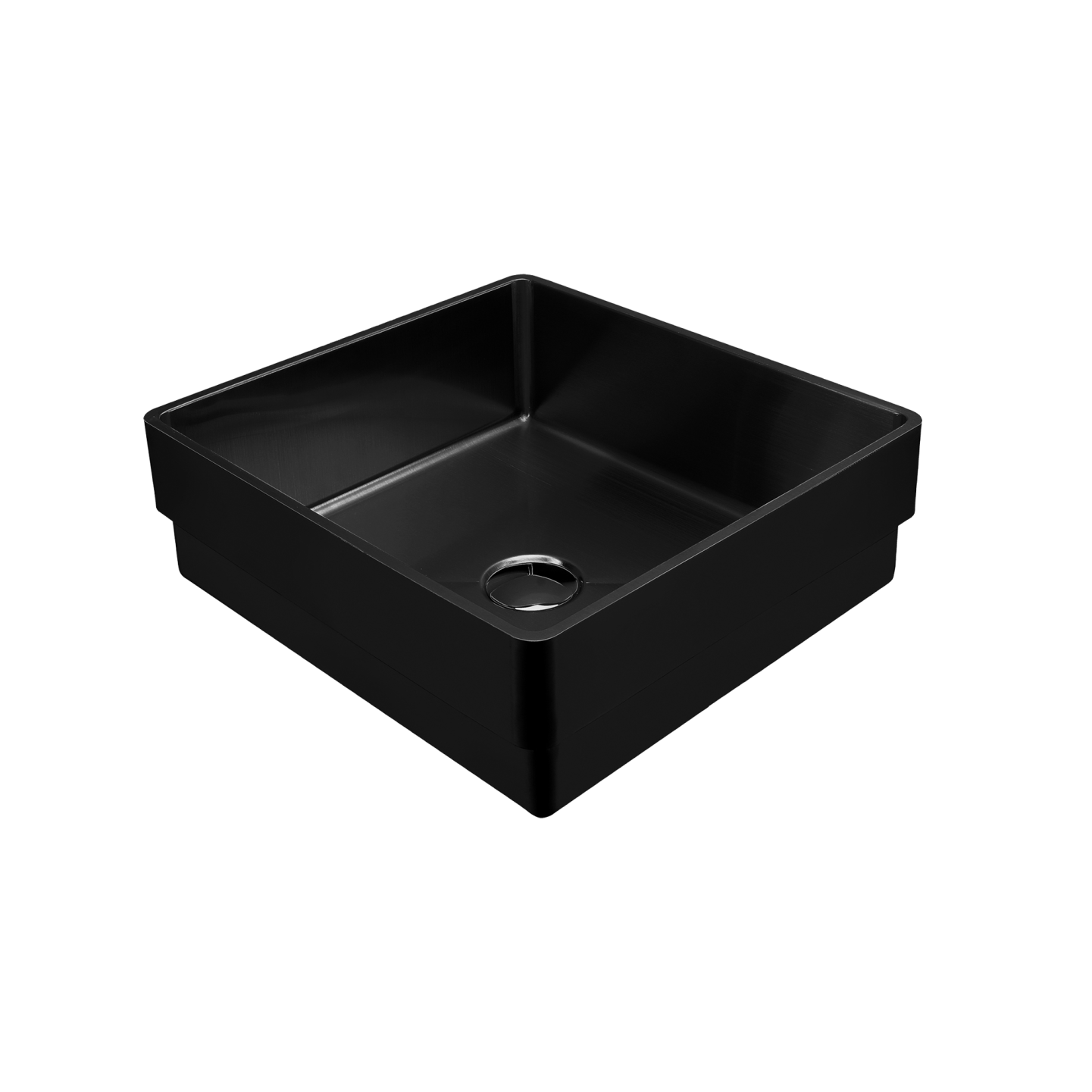 Milan Rectangular Stainless Steel Inset Basin Black