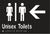 Metlam Unisex Toilets Divided And Left Arrow Braille In Designer Black