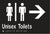 Unisex Toilets Divided And Right Arrow Braille In Designer Black