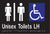 Metlam Unisex Accessible Toilets Divided Left Hand Braille In Designer Black