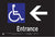 Accessible Entrance And Left Arrow Braille In Designer Black