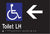 Accessible Toilet Left Hand And Left Arrow Braille In Designer Black