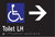 Metlam Accessible Toilet Left Hand And Right Arrow Braille In Designer Black